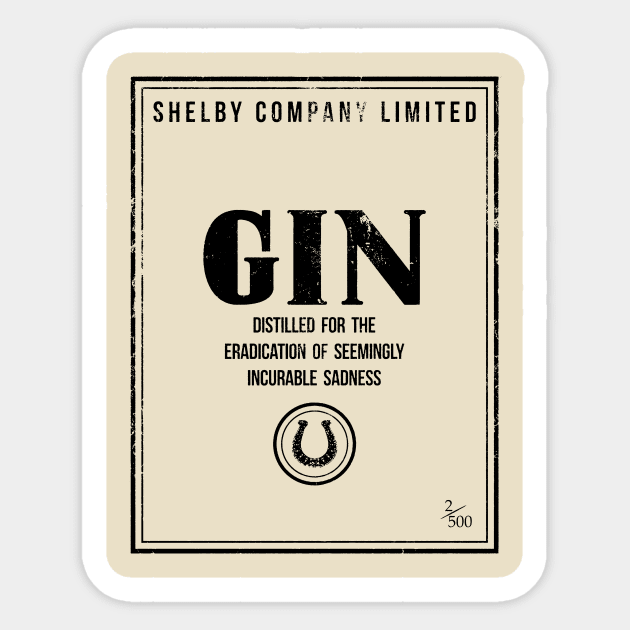 Shelby Company Limited Gin Label Peaky Blinders Sticker by Bevatron